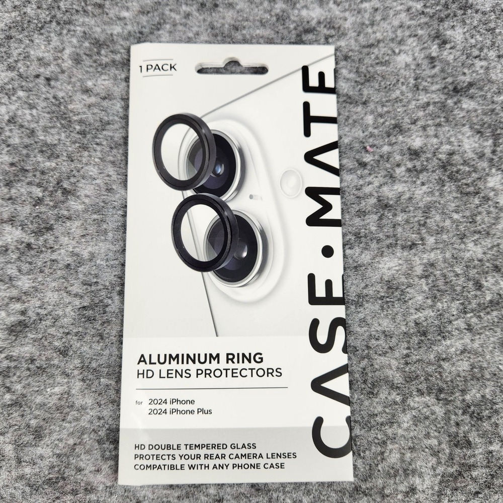 NWT Case Mate Tempered Glass Lens Protector iPhone 16 Plus Aluminum Ring
